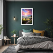 穏やかなカントリーサイドサンライズ平和景観芸術 ポスター