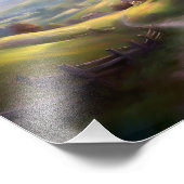 穏やかなカントリーサイドサンライズ平和景観 フォトプリント (角)