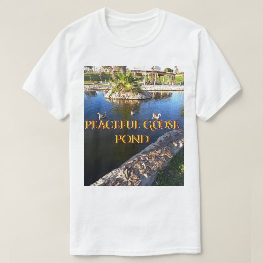 穏やかなガチョウの池 Tシャツ (デザイン正面)