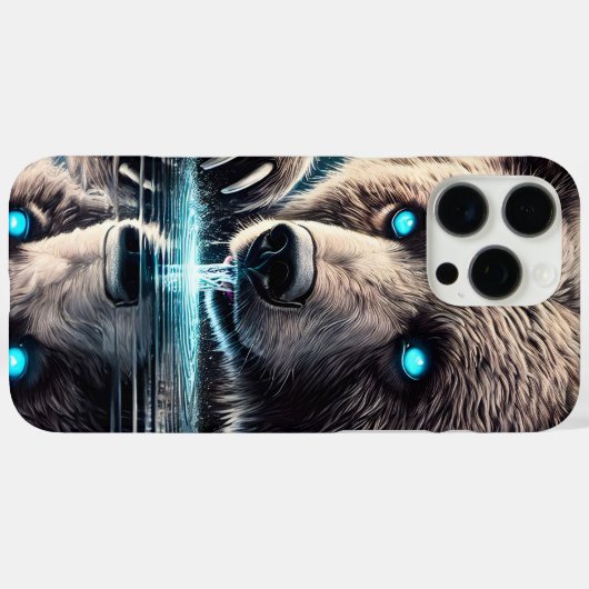 穏やかなクマと影に隠れた激しい反射 Case-Mate iPhoneケース (裏面 (横))