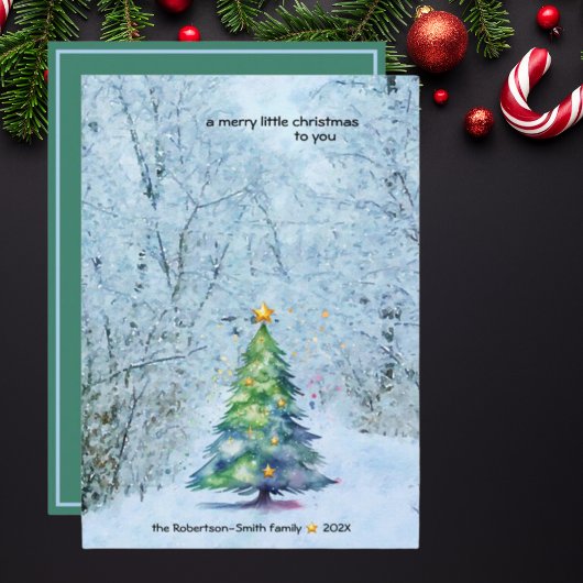 穏やかなクリスマスツリー – メリー小さなクリスマス シーズンカード