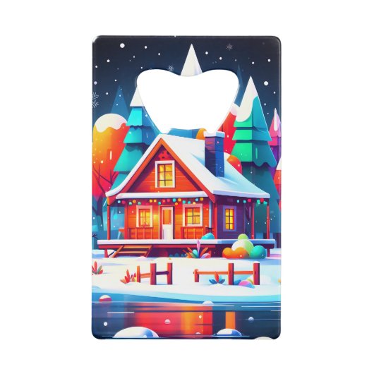 穏やかなクリスマス クレジットカード栓抜き (正面)