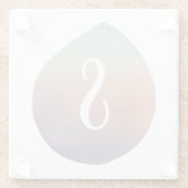 穏やかなグラデーションの涙液 ガラスコースター (裏面)