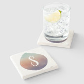 穏やかなグラデーションの涙液 ストーンコースター (横)