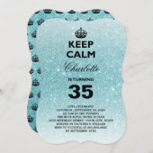 穏やかなグリッターのマイル標石の誕生会の招待を保って下さい 招待状 (正面/裏面)