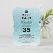 穏やかなグリッターのマイル標石の誕生会の招待を保って下さい 招待状 (スタンド正面)