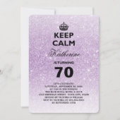 穏やかなグリッターのマイル標石の誕生会の招待を保って下さい 招待状 (正面)