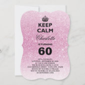 穏やかなグリッターのマイル標石の誕生会の招待を保って下さい 招待状 (正面)