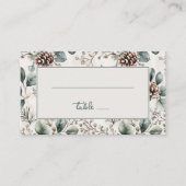 穏やかなグリーンの植物 プレイスカード (正面)