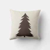 穏やかなグレーとクリームウィンターツリー クッション (裏面)