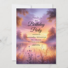 穏やかなグロー夕べバイザレイク 招待状