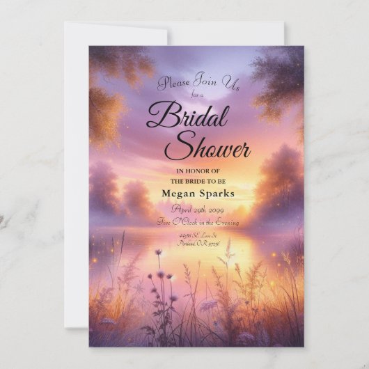 穏やかなグロー夕べバイザレイク 招待状 (正面)