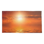 穏やかなサンセットオレンジゴールデンスカイオーバーシーホテル海 枕カバー (裏面-左)