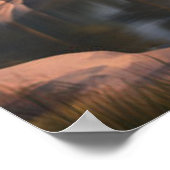 穏やかなサンセットオーバーマウンテンレイク ポスター (角)