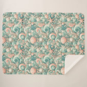 穏やかなシーショアの渦巻き旋回：パステル海ささやき シェルパブランケット (正面(横))