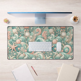 穏やかなシーショアの渦巻き旋回：パステル海ささやき デスクマット