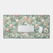 穏やかなシーショアの渦巻き旋回:パステル海ささやき デスクマット (キーボード&マウス)
