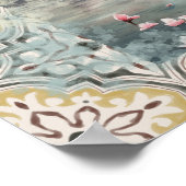 穏やかなシーンスワンスオンレイク – ティール（緑がかった色）赤面 ポスター (角)