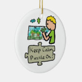穏やかなジグソーパズルを保って下さい セラミックオーナメント (右)