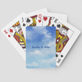 穏やかなスカイドリームウォーターカラーブルー&ホワイト トランプ