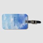 穏やかなスカイドリームウォーターカラーブルー&ホワイト ラゲッジタグ (正面横)