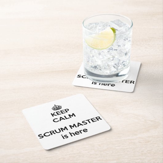 穏やかなスクラムのマスターをここにありますコースター保って下さい スクエアペーパーコースター (インサイチュ)