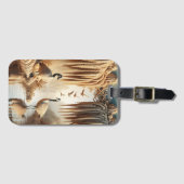 穏やかなスピリッツ:水の中で2つのガチョウ ラゲッジタグ (正面横)