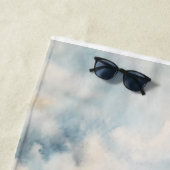 穏やかなセーリング水彩沿岸 ビーチタオル (インサイチュ)