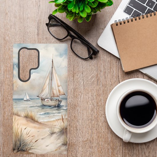 穏やかなセーリング水彩沿岸 SAMSUNG GALAXYケース