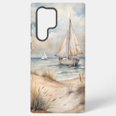 穏やかなセーリング水彩沿岸 SAMSUNG GALAXYケース (裏面)