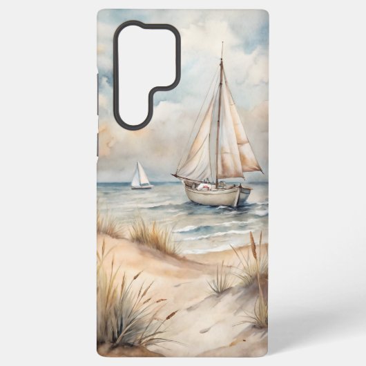 穏やかなセーリング水彩沿岸 SAMSUNG GALAXYケース (裏面)