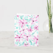 穏やかなソフトピンクの水の色の花母の日 カード (裏面)