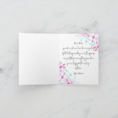 穏やかなソフトピンクの水の色の花母の日 カード (内部)