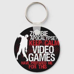 穏やかなゾンビの黙示録のおもしろいなゲーマーKeychainを保って下さい キーホルダー