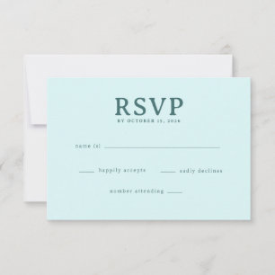 穏やかなターコイズ ミニマル RSVP