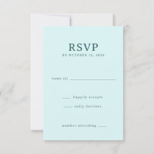 穏やかなターコイズ ミニマル RSVP