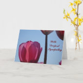 穏やかなチューリップ閉じる同情カード カード (黄色い花)