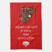 穏やかなチョコレートラブラドールを保って下さい キッチンタオル (縦)