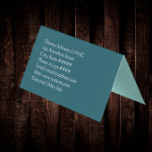 穏やかなティール（緑がかった色）葉の多い心理療法士の折り畳み 名刺