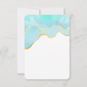 穏やかなトロピカルグリーンと縁ど金ゴールド結婚の 出欠カード (裏面)