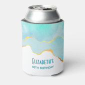 穏やかなトロピカルグリーンと金ゴールド縁ど誕生日 缶クーラー (缶裏面)