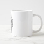 穏やかなドットと忠実な視線 ジャンボコーヒーマグカップ (右)