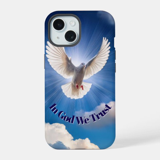 穏やかなドヴェ静かな心を抱く iPhone 15ケース (裏面)