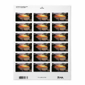 穏やかなハワイアントロピカルアイランドビーチサンセット ラベル (フルシート)