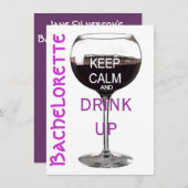 穏やかなバチェロレッテの飲み物を保って下さい 招待状 (正面/裏面)