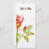 穏やかなバラのデザイン 招待状 (正面)