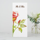 穏やかなバラのデザイン 招待状 (スタンド正面)