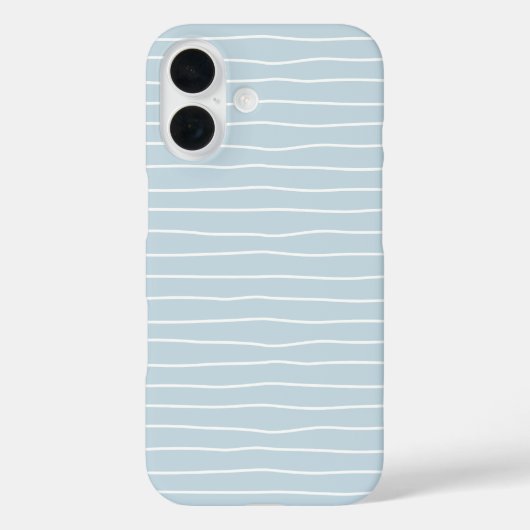 穏やかなパステルブルーの海の波 幾何学的なライン Case-Mate iPhoneケース (裏面)