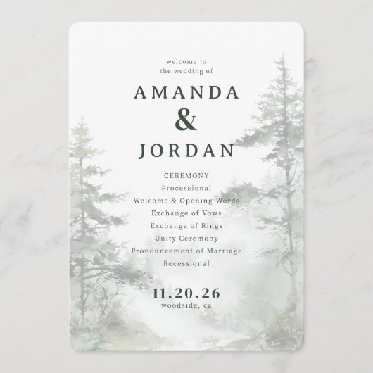 穏やかなパステル水彩の木 プログラム (正面)