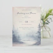 穏やかなパステル水彩の森 招待状 (スタンド正面)